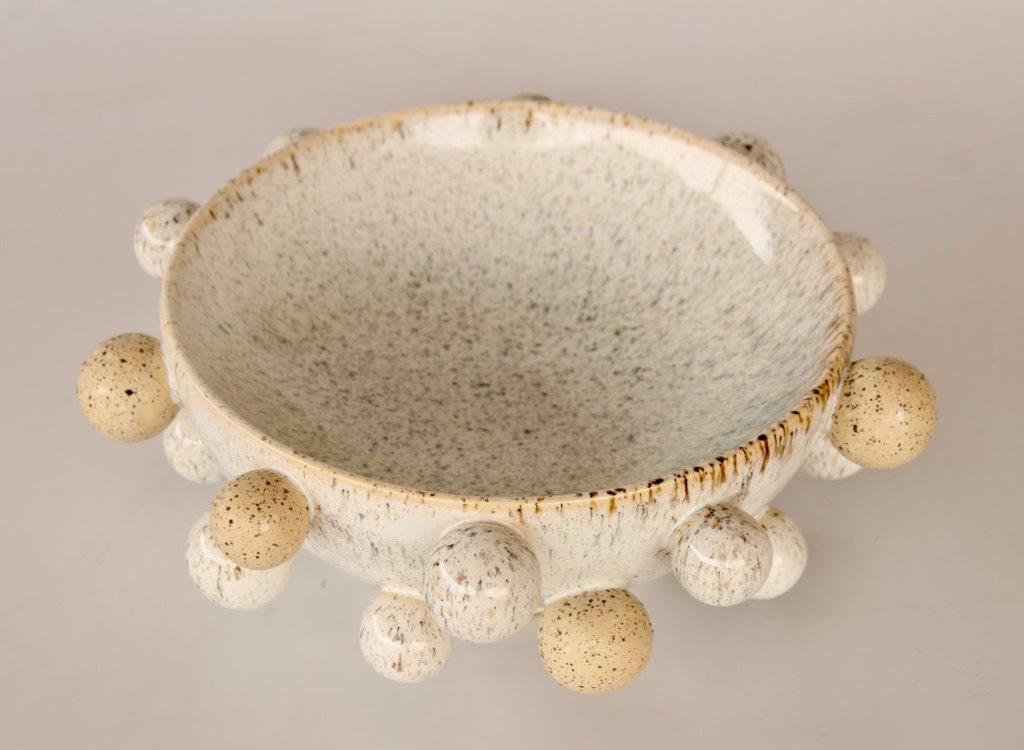 Cream Speckled Fruit Bowl